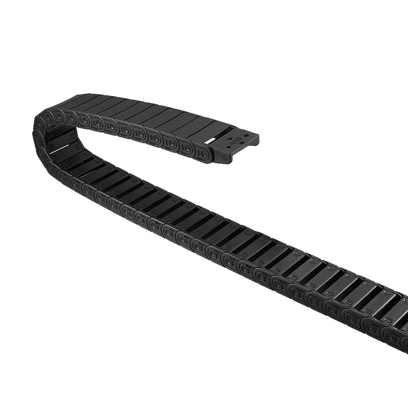 [AUSTRALIA] - uxcell Drag Chain Cable Carrier Semi Enclosed Open Type with End Connectors R28 15X40mm 1.5 Meter Plastic for Electrical CNC Router Machines Black 