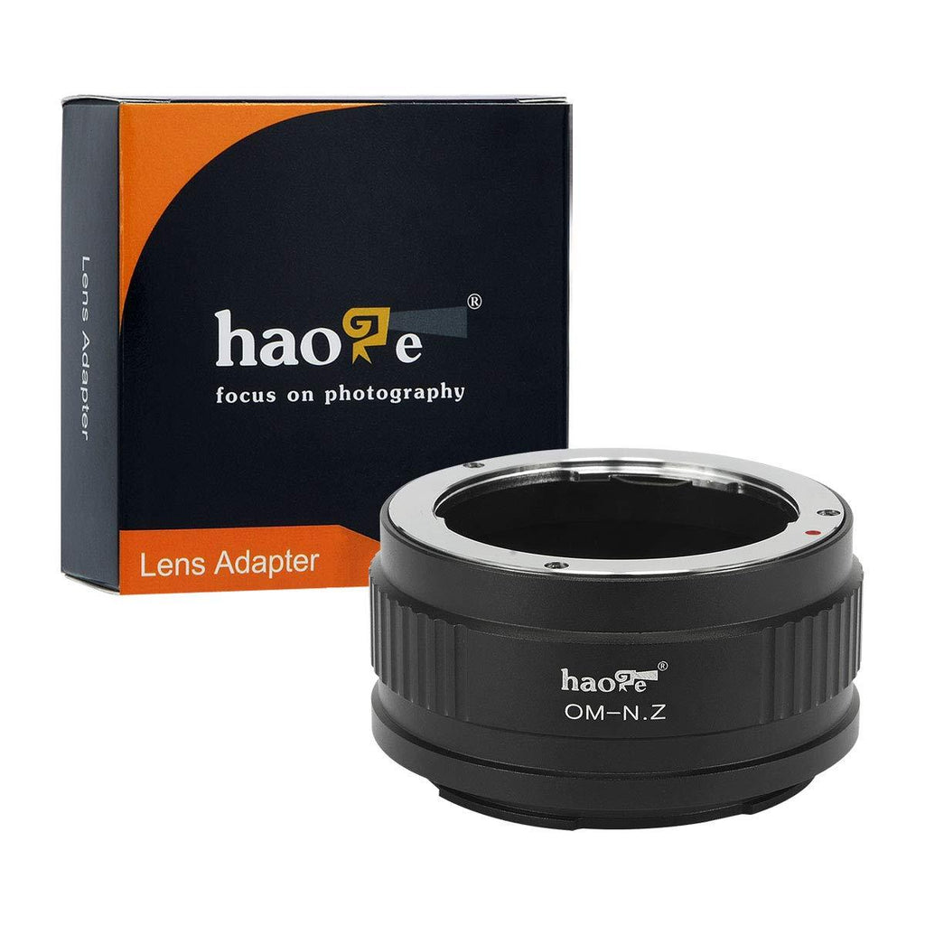 Haoge Manual Lens Mount Adapter for Olympus OM Lens to Nikon Z Mount Mirrorless Camera Such as Z6II Z7II Z6 Z7