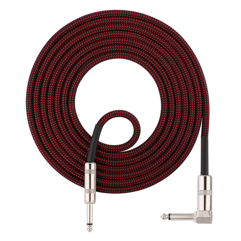 [AUSTRALIA] - Dreokee 10ft Guitar Instrument Cable, Electric Instrument Bass Cable AMP Cord Guitar Guitar 1/4 Right Angle to Straight Cord Red 