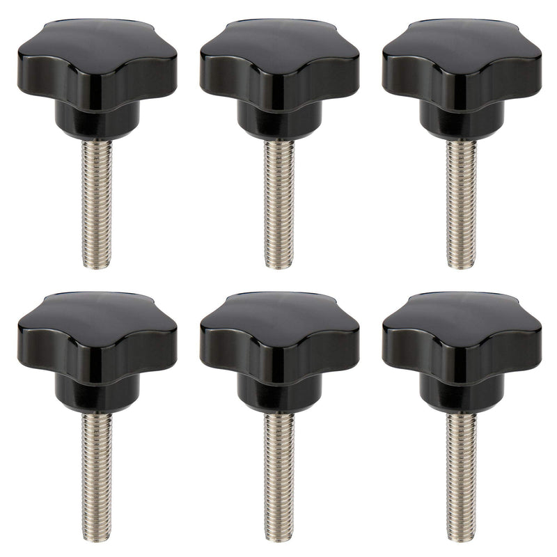 Cosmos Pack of 6 Hand Knob Tightening Screw Grip Handheld Star Shape Screw Knobs for Machine Tool, M8 x 40mm Screw Fastener