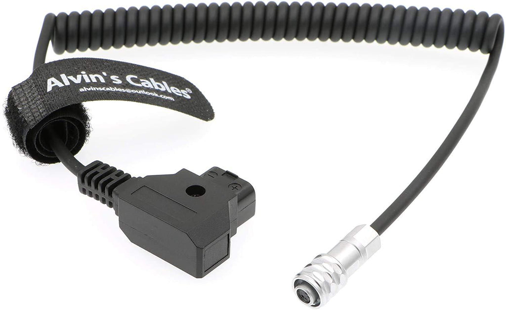 Alvin's Cables BMPCC 4K to D Tap Power Cable for Blackmagic Pocket Cinema Camera 4K Gold Mount V Mount Battery Weipu 2 Pin Female to P Tap 4K coiled cable