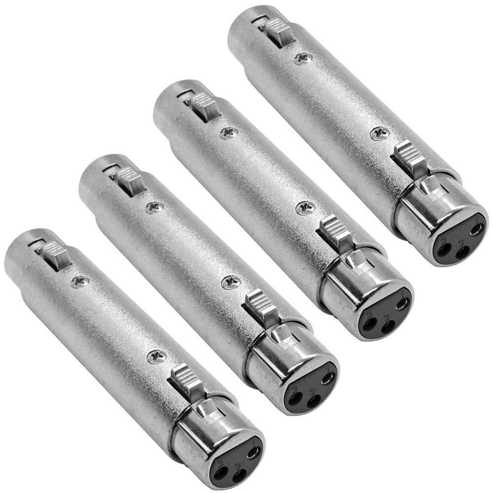 [AUSTRALIA] - Seismic Audio - SAPTA001-4 Pack of XLR Female Couplers - XLR Cable Gender Changer XLRF Microphone Barrel - PA/DJ Mic Adapter 