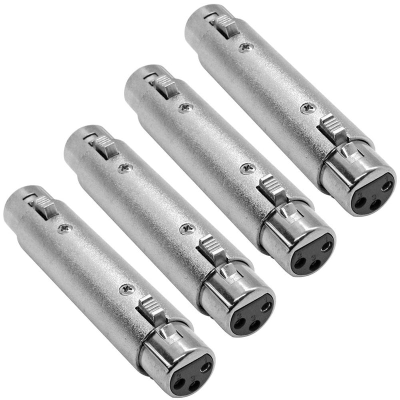 [AUSTRALIA] - Seismic Audio - SAPTA001-4 Pack of XLR Female Couplers - XLR Cable Gender Changer XLRF Microphone Barrel - PA/DJ Mic Adapter 