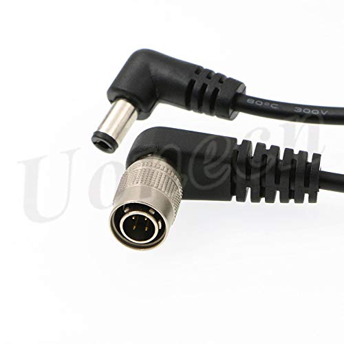 Uonecn Right Angle Hirose 4 Pin Male to Right Angle DC Jack for Sony F5 Camera to SmallHD Monitor