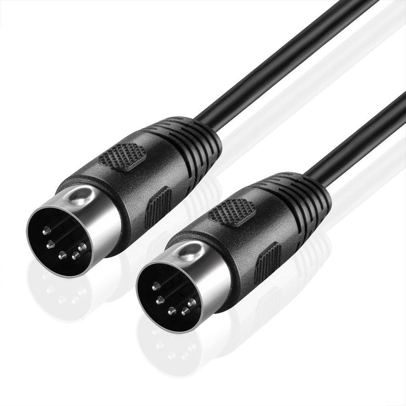 TNP MIDI Cable (1FT) - 5 Pin DIN Male Audio MIDI to MIDI Connector Interface Jack Plug Wire Cord 1FT