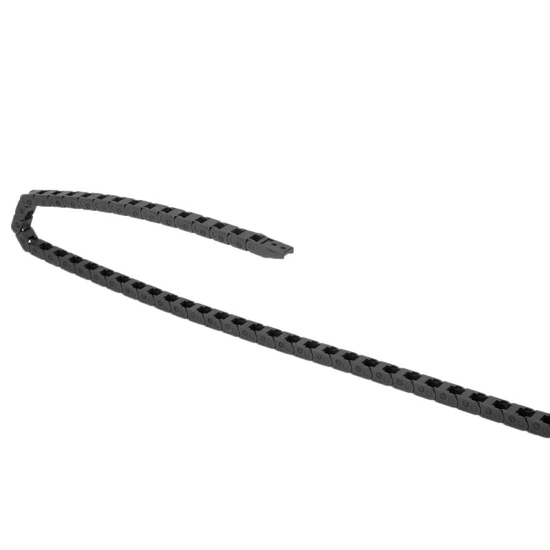 uxcell Drag Chain Cable Carrier Closed Type with End Connectors R15 7X7mm 1 Meter Plastic for Electrical CNC Router Machine Black