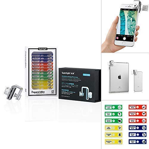 [AUSTRALIA] - Supereyes Smartphone Microscope Camera Adapter for iPhone and Android | 75x Optical Zoom | Student Biological Compound Microscope with Sample Slides Kit With sample slide kit 