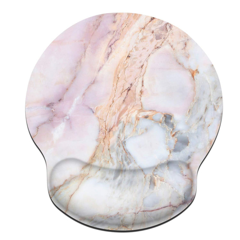 Galdas Mouse Pad with Wrist Support Ergonomic Mousepad Comfortable Non-Slip Rubber Base Mouse Pads for Computers Laptop Desktop (Pink Marble) Pink Marble