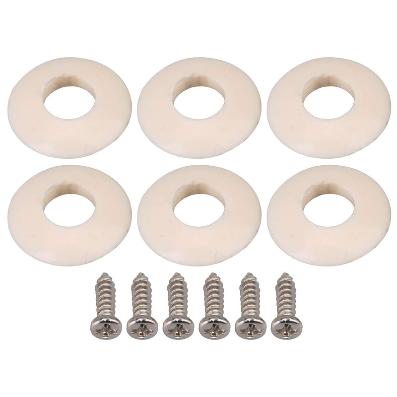 lovermusic Lovermusic 6 Pieces Plastic Washers with Screws Replacement for Guitar Open Gear Semiclosed Tuning Pegs Tuners