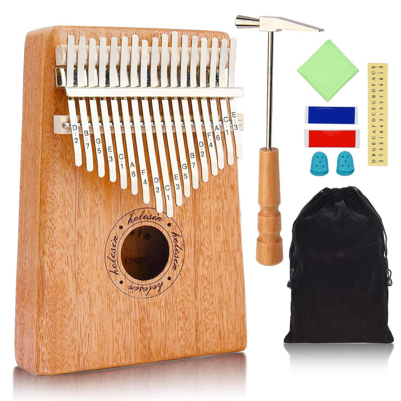 Kalimba, 17 Key Kalimba Thumb Piano, Mahogany Wood Music Instrument Finger Piano with Tuning Hammer for kids Adult Beginners, Christmas perfect gifts Ideal for Friend, Family, Lover (C Tone) Mbira