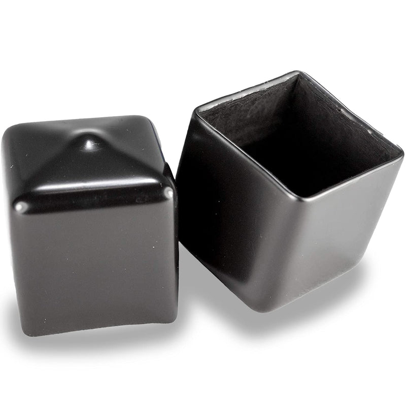 Made in USA Prescott Plastics 1" Inch Square Vinyl Plug Insert, Rubber End Cap for Metal Tubing, Fence, Glide Insert for Pipe Post, Chairs and Furniture - Pack of 10