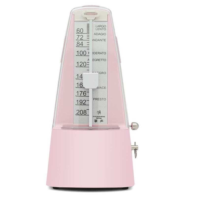 ZhangSheng D610 Mechanical Metronome for Loud Sound Piano Drum Violin Guitar Bass, Track Tempo and Beat (Light pink)