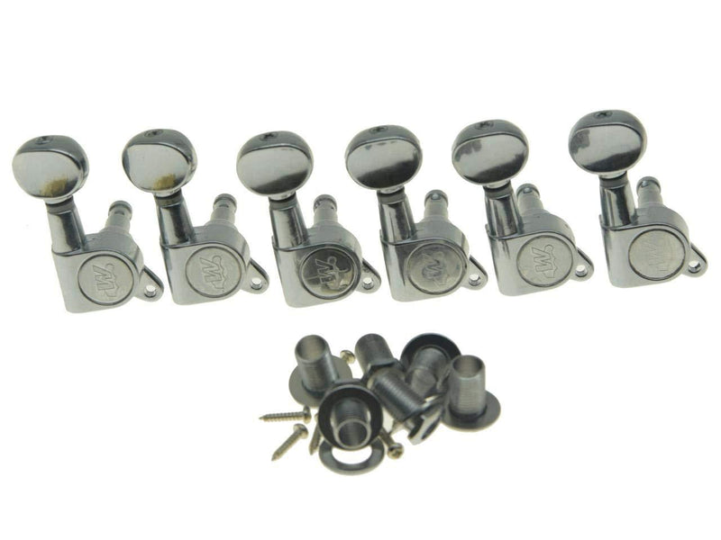 Wilkinson Mini Oval Button 6 Inline Chrome E-Z-LOK Post Guitar Tuners EZ Post Guitar Tuning Keys Pegs Machine Heads