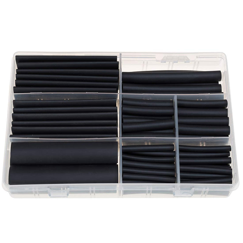 RockDIG 104PCS 4:1 Heat Shrink Tubing Double-Wall Adhesive Lined Wrap Tube Assortment Kit 6 Sizes 4 6 8 12 16 20mm Black