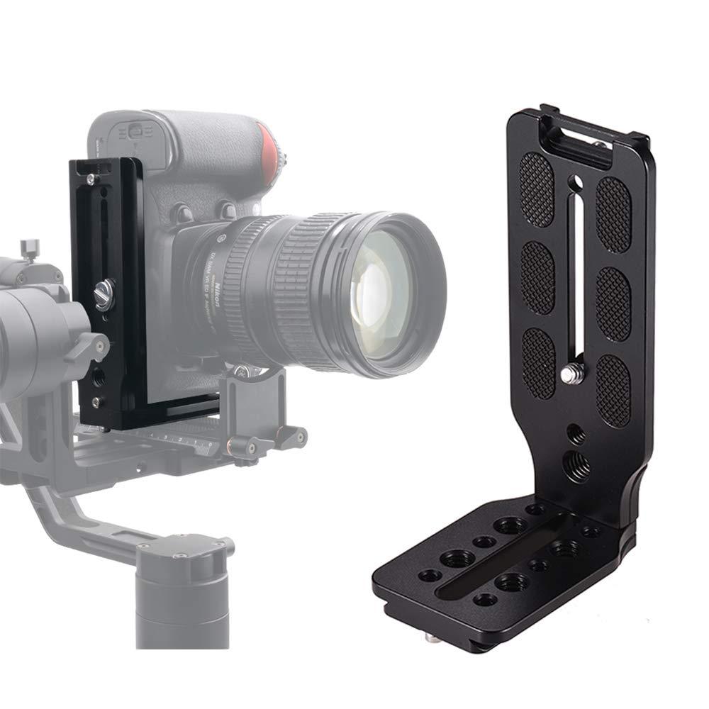 DSLR Camera L Bracket Quick Release Plate Vertical Video Shooting Universal L Bracket with 1/4 Inch Screw Arca Swiss for Manfrotto DJI Osmo Ronin Zhiyun Canon Nikon Sony DSLR Camera by WEIHE DSLR Universal Version