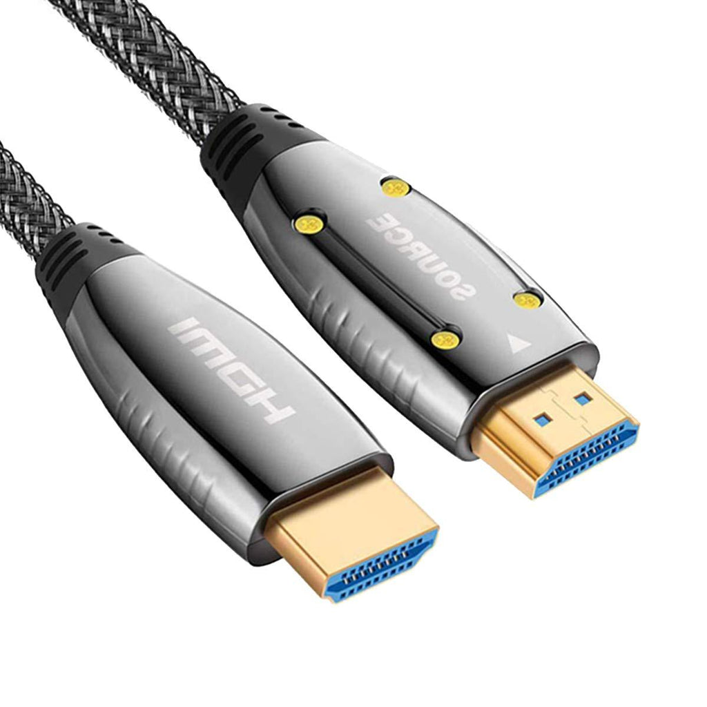 Air Jade Fiber Optic HDMI Cable 50ft Nylon Braided 4K 3D 60Hz 2.0 HDR High Speed 18Gbps Subsampling 4:4:4/4:2:2/4:2:0, Compatible with HDTV,Apple TV,PS3,PS4,Nitendo Switch with Optic Technology (15m)