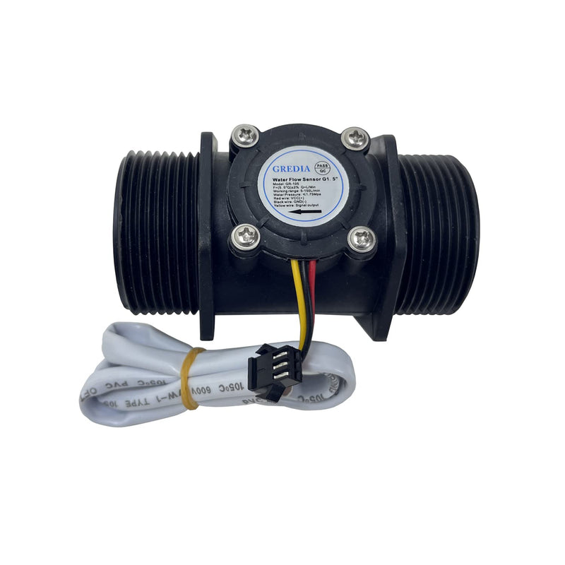 GREDIA G1-1/2" 1.5" Water Flow Sensor Food-Grade Switch Hall Effect Flowmeter Fluid Meter Counter 5-150L/min G1-1/2" male thread