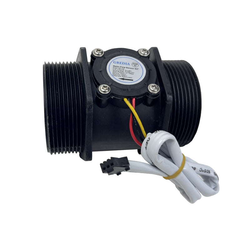 GREDIA 2" Water Flow Sensor Food-Grade Switch Hall Effect Flowmeter Fluid Meter Counter 10-200L/min G2" male thread