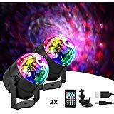 [AUSTRALIA] - [Newest Version] Delicacy Disco Ball Party Lights Sound Activated Ocean Wave LED Strobe Light,15 Colors DJ Lights with Remote Control for Home Parties Birthday Wedding Club [2-Pack] 