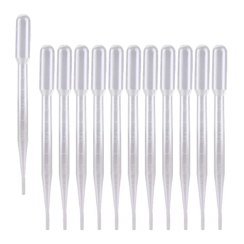 stonylab Pipette Droppers 3ml, Graduated Plastic Transfer Pipettes for Essential Oils, Clear and Dis (3ml, 100 Packs)