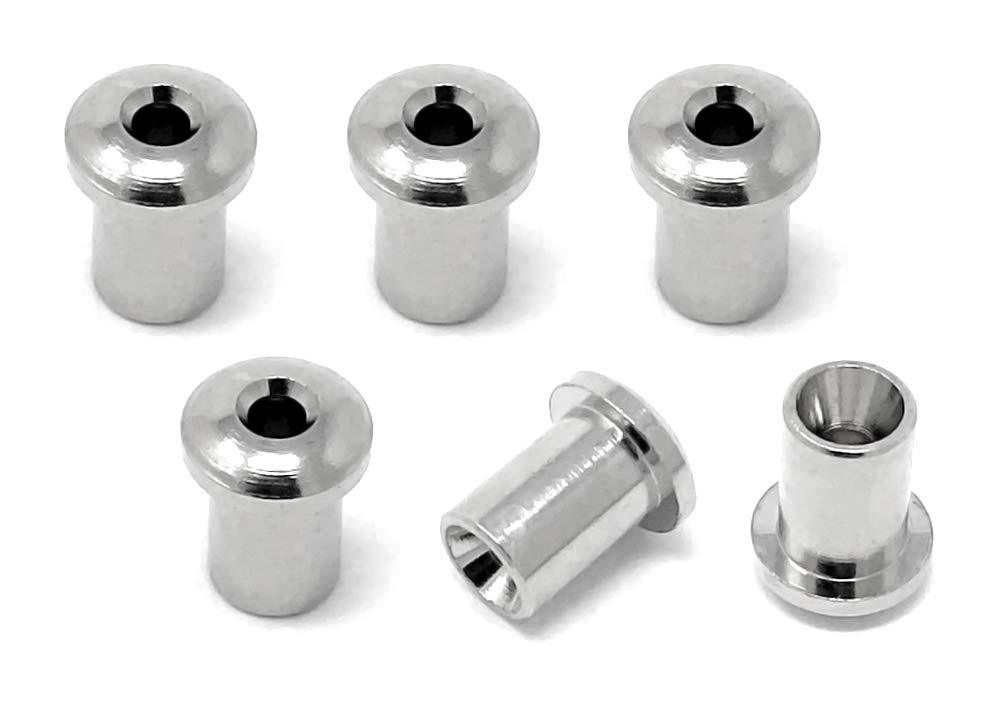 Vintage Forge Chrome Top Mount Loading String-Thru Body Ferrules for Electric Guitar (Set of 6) SF140-CHR