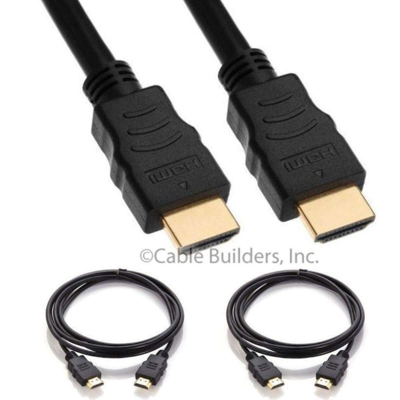 Cable Builders Short HDMI Cable [2-Pack], UHD Ultra High Speed HDMI 2.0 with Ethernet, 4K@30/50/60Hz, 1080P/2160P, 18GBps, 3D, Audio Return, Molded (8FT (2-Pack)) 8FT (2-PACK)