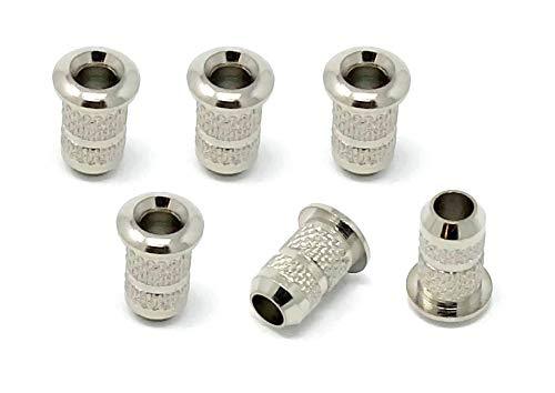 Vintage Forge Nickel Top Mount Loading String-Thru Body Mini Ferrules for Electric Guitar (Set of 6) SFM40-NKL