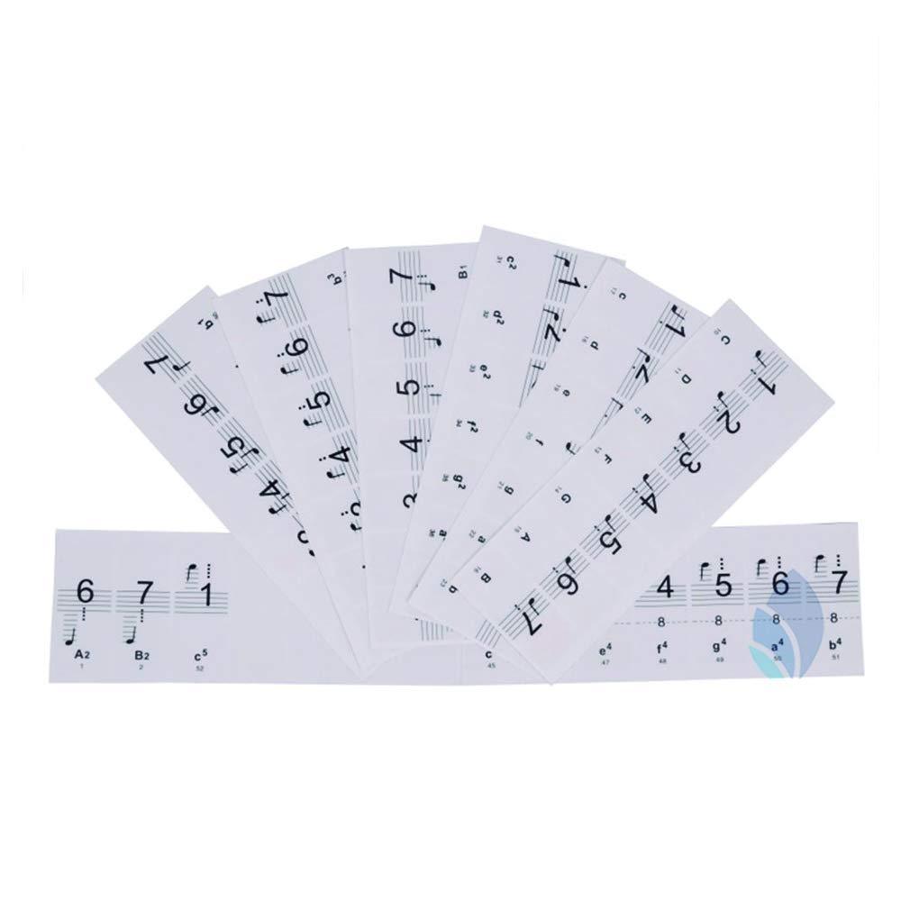 Arsvita Piano Keys Stickers,For 49/61/76/88 Key Keyboards -Transparent and Removable with Free Sheet of Replacement Stickers