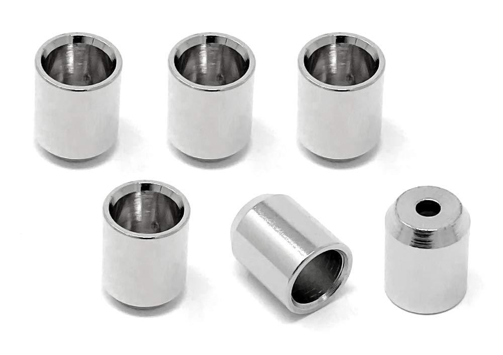 Vintage Forge Chrome Flush Mount No Lip String-Thru Body Ferrules for Electric Guitar (Set of 6) SF160-CHR