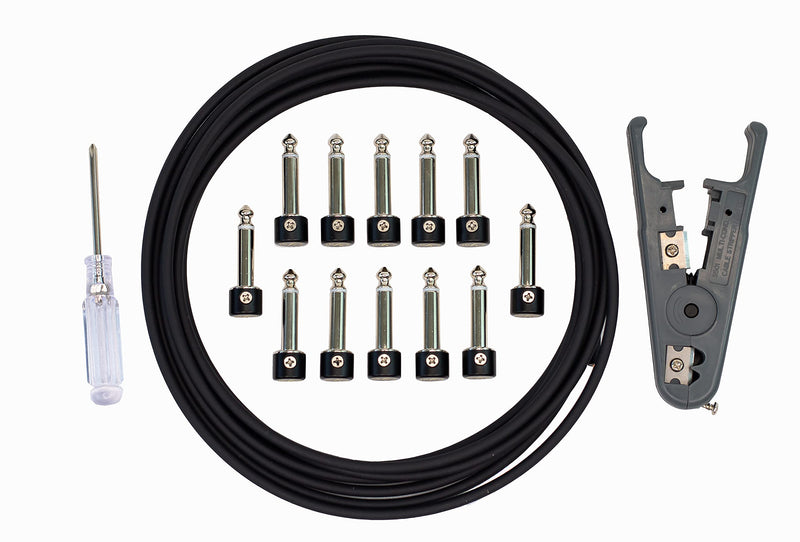 Solderless Guitar Pedal Patch Cable Kit 6 Pack to Make Custom Length Cables for Pedalboard