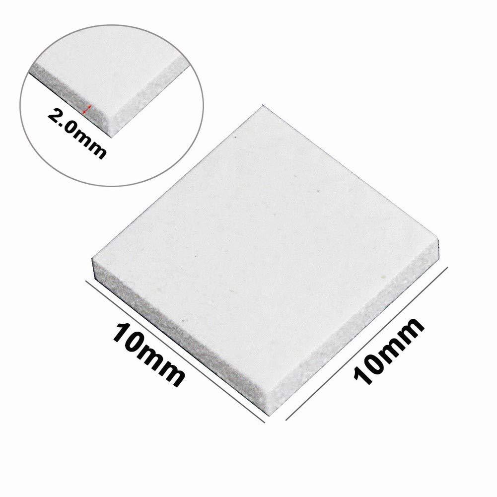 Wathai Off-White 100pcs 10x10x2mm Thermal pad GPU CPU PS3 PS2 Heatsink Cooling Silicone Pad Size:100pcs10x10x2mm; Color: White