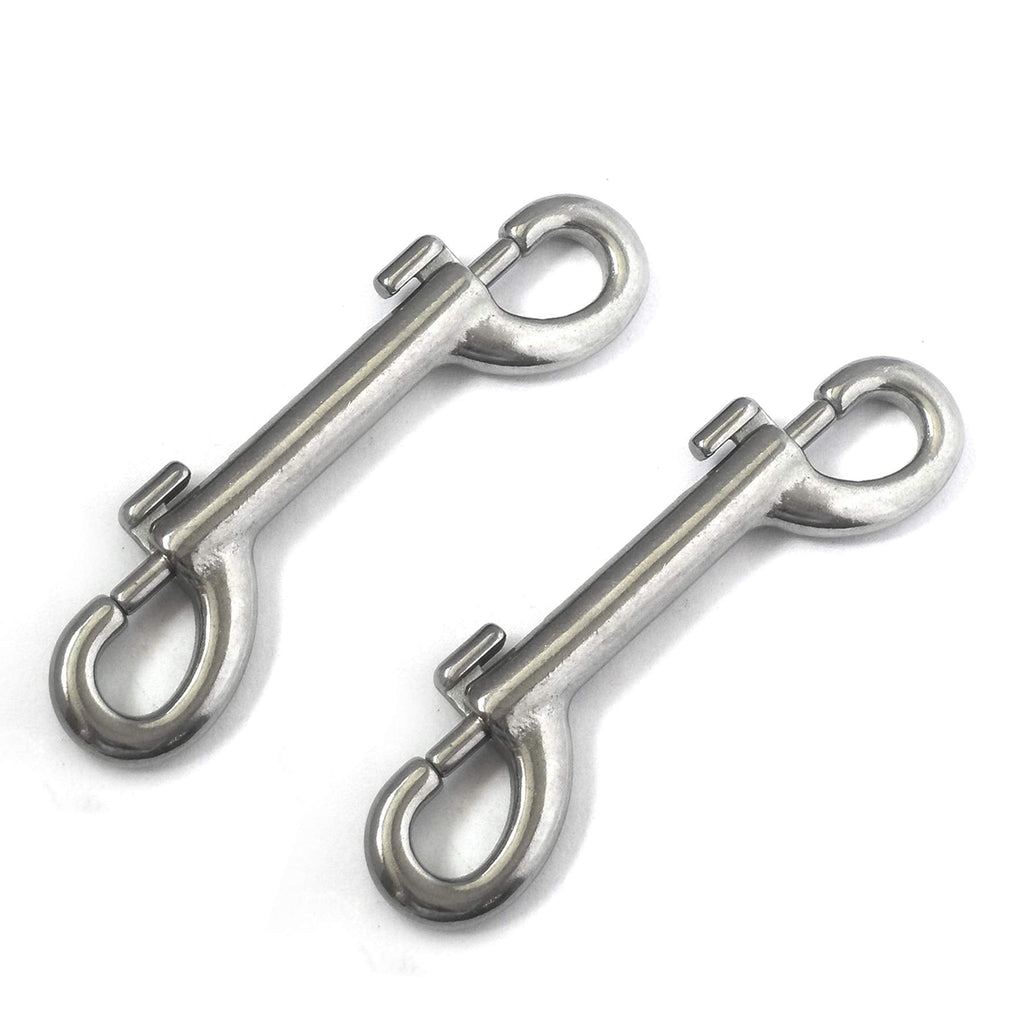 2-Pack 316 Stainless Steel Double Ended Bolt Snap Hook 3-1/2'' Double End Bolt Snaps Hooks Scuba Diving Clips Marine Grade for Water Bucket/Dog Leash/Pet Feed Bucket & Hammock/Horse Tack and More