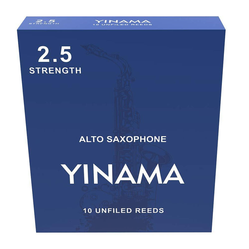 Yinama Alto Saxophone Reeds for Alto Sax Strength 2.5; Box of 10