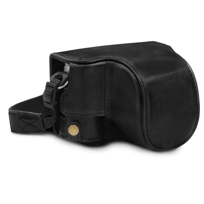 MegaGear Ever Ready Genuine Leather Camera Case Compatible with Leica D-Lux 7 Black