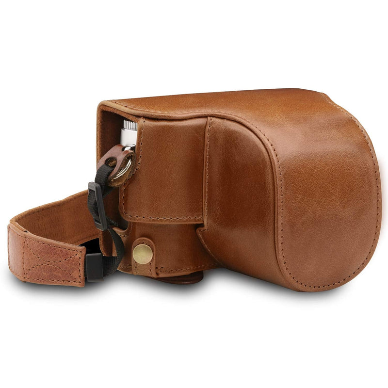 MegaGear Ever Ready Genuine Leather Camera Case Compatible with Leica D-Lux 7 Brown