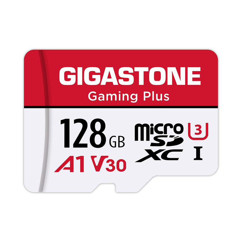 Gigastone 128GB Micro SD Card, Gaming Plus, MicroSDXC Memory Card for Nintendo-Switch, 100MB/s, 4K Video Recording, Action Camera, Wyze, GoPro,Dash Cam, Security Camera, UHS-I A1 U3 V30 Class 10 128GB Gaming Plus 1-Pack