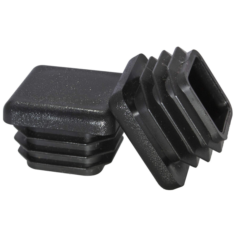 Prescott Plastics 0.875" Inch Square Plastic Plug Insert (10 Pack), Black End Cap for Metal Tubing, Fence, Glide Insert for Pipe Post, Chairs and Furnitures 10