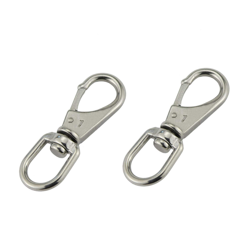2Pack Stainless Steel 304 Swivel Eye Snap Hooks (3-7/16In x 1-3/16 Inch), Universal Marine Scuba Diving Clips, Hardware Spring Buckles for Bird Feeders/Pet Chains/Collars/Keychains and More M5(1#) M5(1#) 2PCS