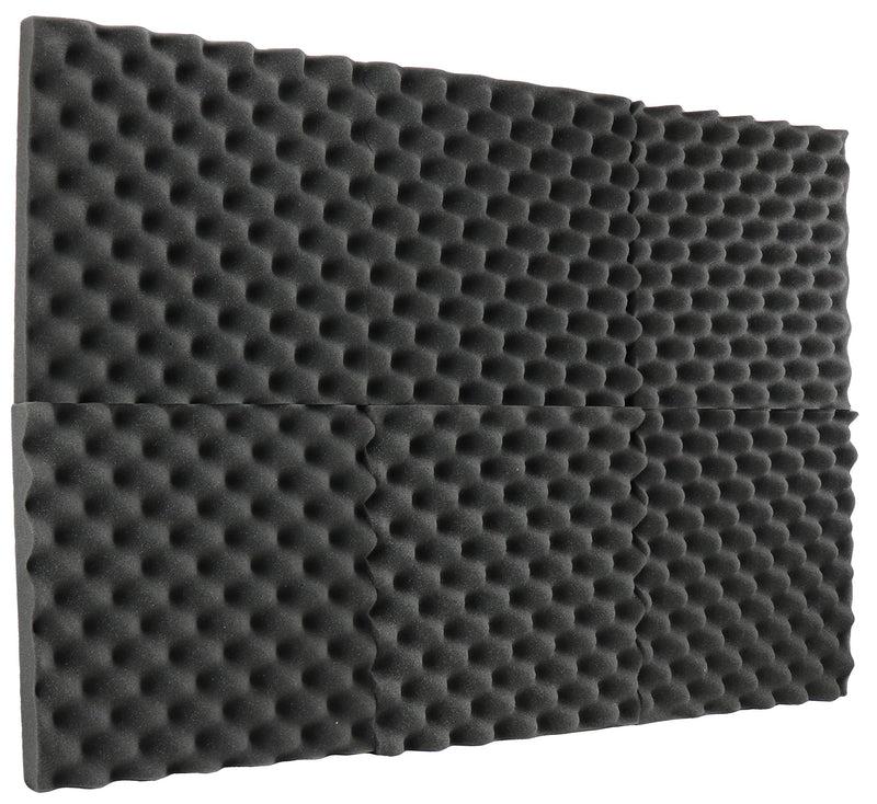 [AUSTRALIA] - New Level 6 Pack- Acoustic Panels Studio Foam Egg Crate 2" X 12" X 12" 6 Pack - 2" Charcoal 