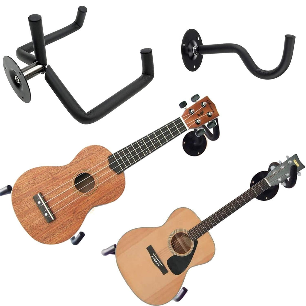 Jashem Guitar Wall Mount Acoustic Electric Classical Guitar, Ukulele, Banjo and Mandolin Wall Hanger Slat Wall Horizontal Guitar Holder Bass Stand Rack Hook