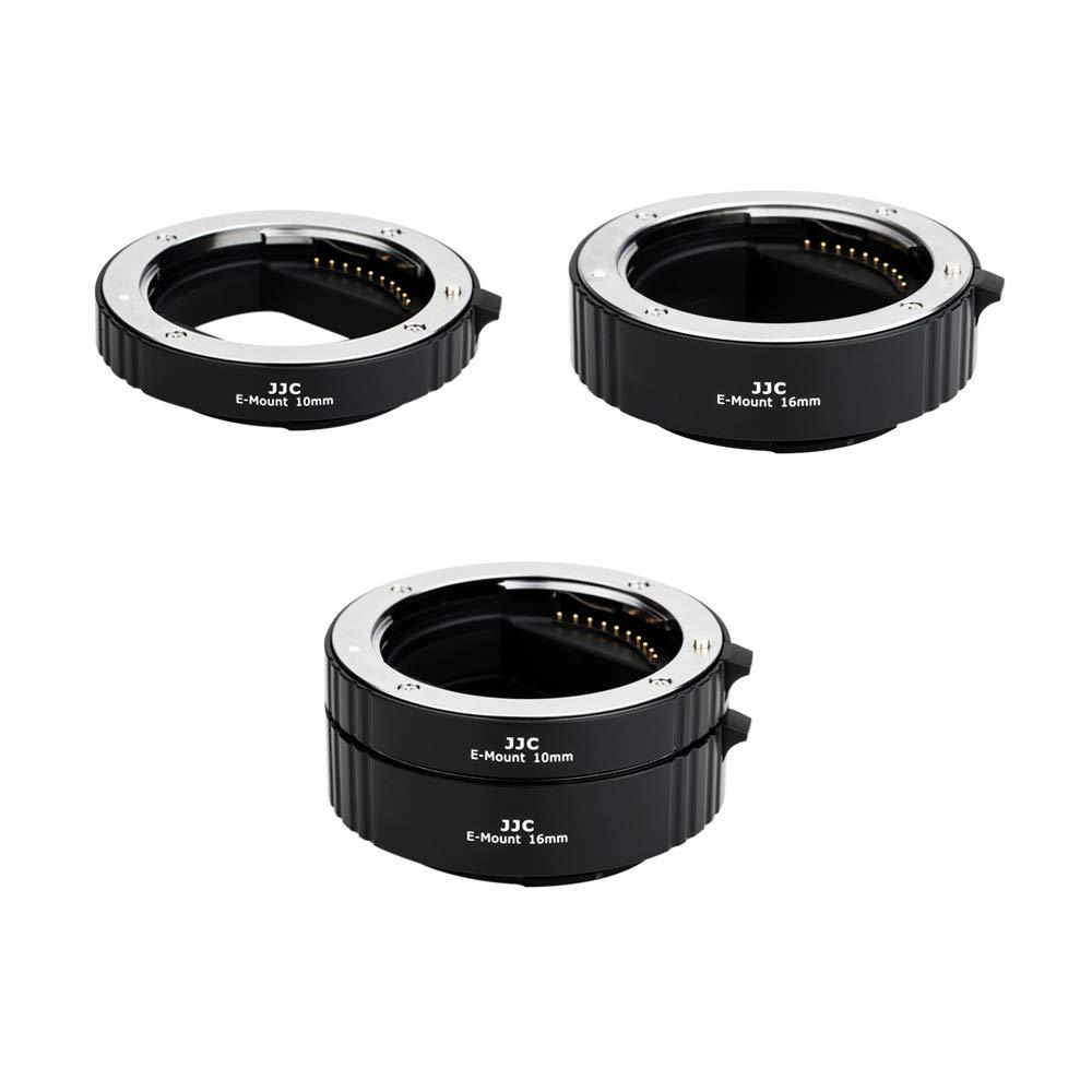 JJC E Mount Auto Focus Macro Extension Tube Set for Sony A6000 A6100 A6300 A6400 A6500 A6600 A5100 A1 A7C A7III A7II A7 A7RIV A7RIII A7RII A7R A7SIII A7SII A7S A9 A9II and More Sony E Mount Camera