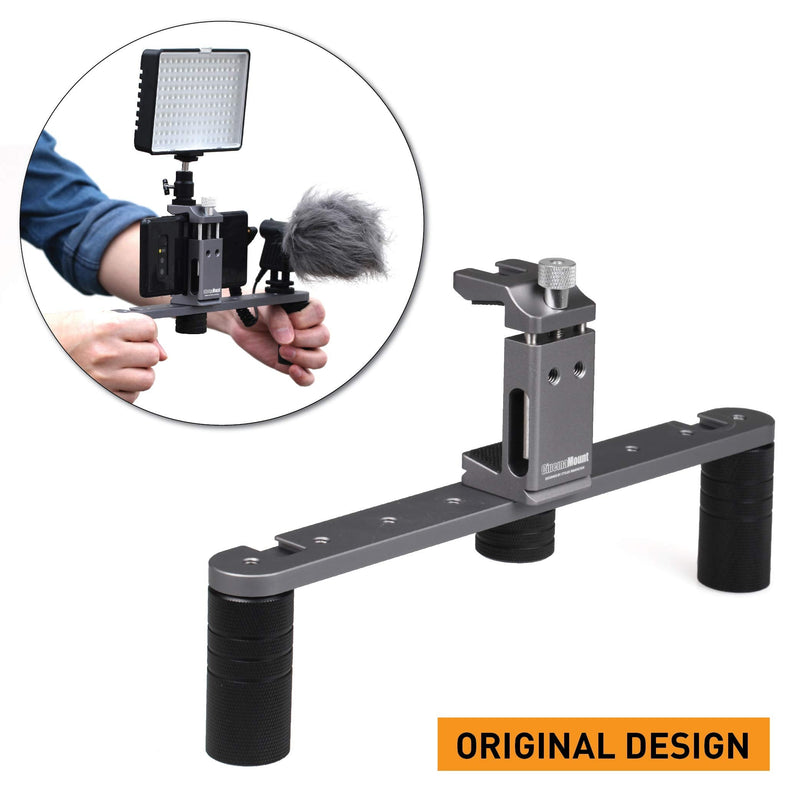 Cinema Mount MK III, Smartphone Camera Video Stabilizer System, Cold Shoe Mount, Tripod Thread Mount, Fit Arca Swiss, Solid Aluminum Grip, Compatible with iPhone 11 12 Pro Max, Sumsung, Live Streaming L: Phone Clip + Metal Grip + Mount Frame