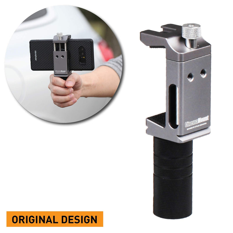 Cinema Mount Mini Smartphone Rig & Aluminum Alloy Grip Handle, Cell Phone Tripod Adapter, Standard Cold Shoe Mount, Tripod Mount, Fit Arca Swiss Compatible with iPhone 11 12 Pro Max S: Phone Clip + Metal Grip