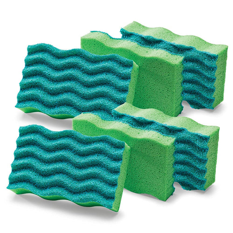 Libman 1268 Cleaning, 2.75 x 4.5 x 1, Green 6 Each Sponge, 2.75x4.5x1, 6 Each