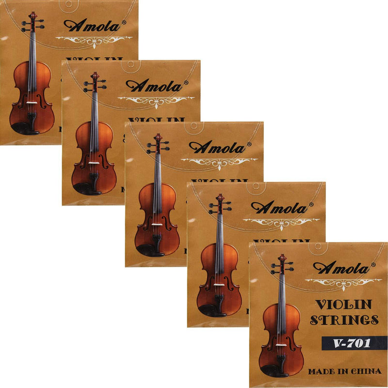 5 Sets Replacement Stainless Steel 3/4 4/4 Size Fiddle String Violin Strings E A D G