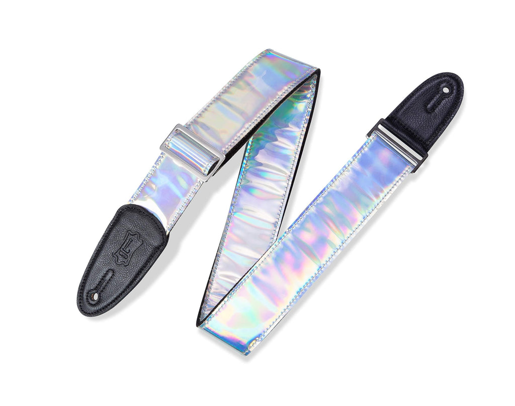 Levy's Leathers 2" Vinyl Guitar Strap Iridescent Design; Irridescent Rainbow (M7SC-SIL)