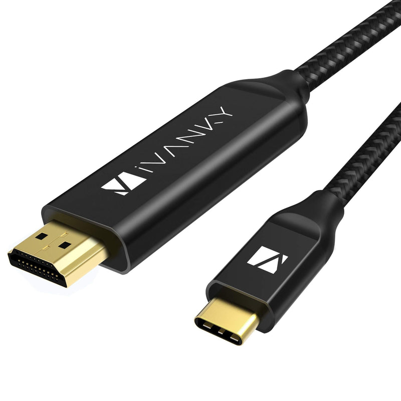 USB C to HDMI Cable [4K@60Hz] 6.6 FT, iVanky [Aluminum Shell, High Speed] USB Type-C to HDMI Cable Thunderbolt 3 Compatible for MacBook Pro 2018/2017, Samsung S10/S9, Surface Book 2, XPS 15/13, Black