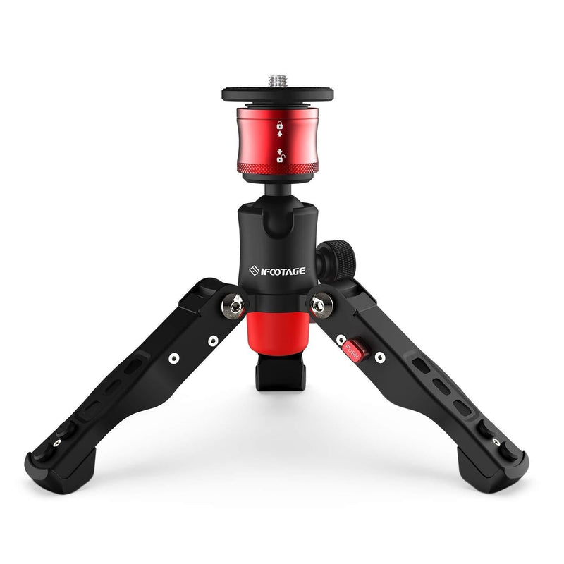 IFOOTAGE Tabletop Tripod, Portable Desktop Mini Tripod Stand with 3/8 and 1/4 inches Quick Release Plate, Max Load 17.6 lbs for DSLR Camera, Video Camcorder, Mobile Phone and Action Cameras