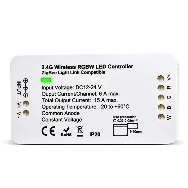 [AUSTRALIA] - GIDERWEL Home Smart ZigBee RGBW RGB Strip Controller Dimmable,Work with Hue Bridge SmartThings Amazon Echo Plus,Lightify Hub for APP/Voice Controlled RGB RGBW LED Strips,only a Zigbee Controller Zigbee Rgbw Controller Only 