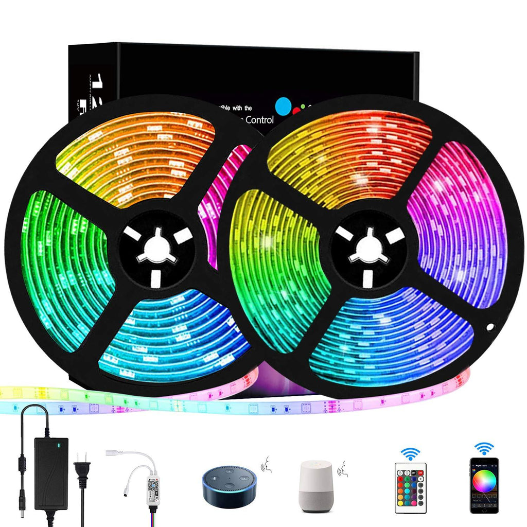 [AUSTRALIA] - Smart LED Strip Lights 33Ft, WiFi Lights Strip Music Sync Tape Lights with Color Changing RGB Waterproof LED Bedroom Lights Works with Android and iOS,Google Home and Alexa 
